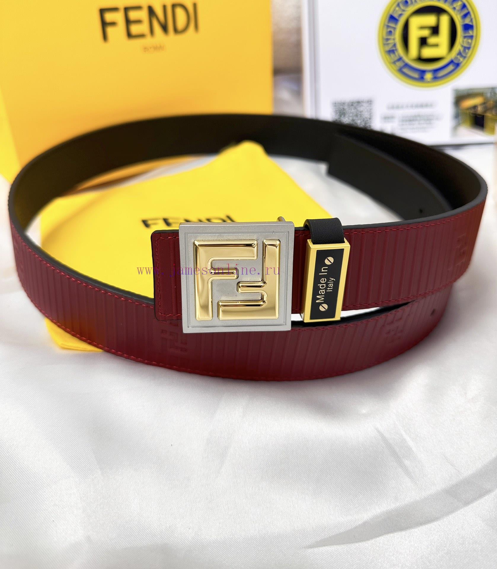 Belt FENDI Fendi ReproductionThe waistband is made of 100% cowhide, ensuring a double layere e322b2zm - Image 5