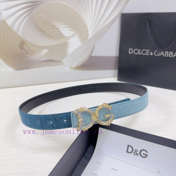 3.0cm D&G Dolce&Gabbana waist belt, made of special denim fabric paired with top layer cowhi ya0t4skg