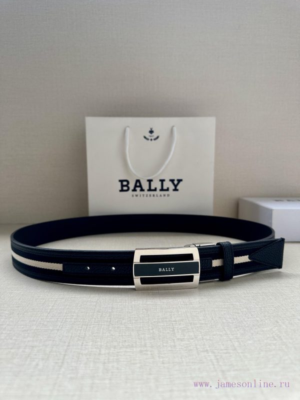 BALLY's new lychee patterned leather men's casual cloth paired with leather dual use waist b m5mjgeit
