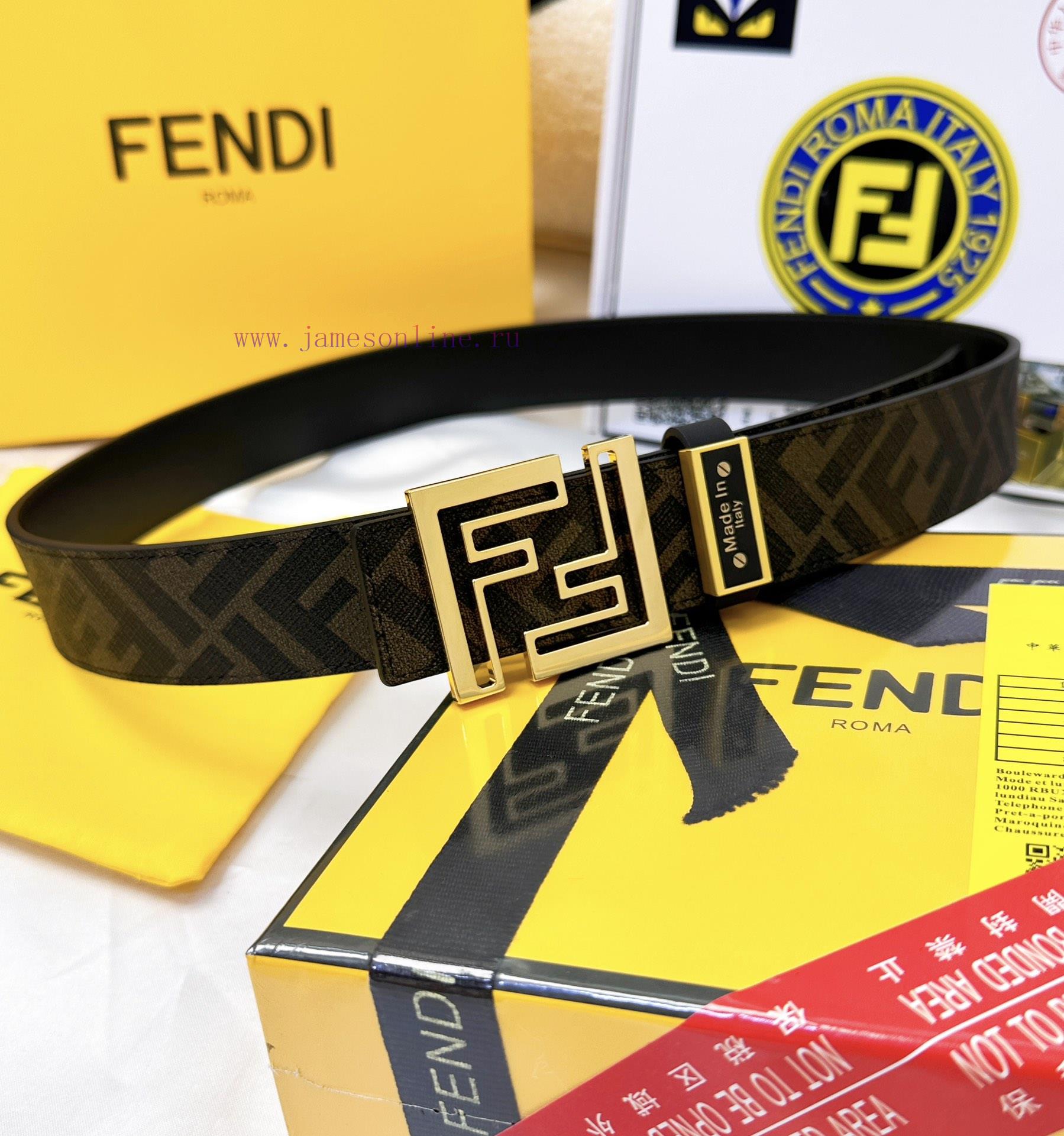 Belt FENDI Fendi ReproductionThe waistband is made of 100% cowhide, ensuring a double-layer 2jghlw0l - Image 6