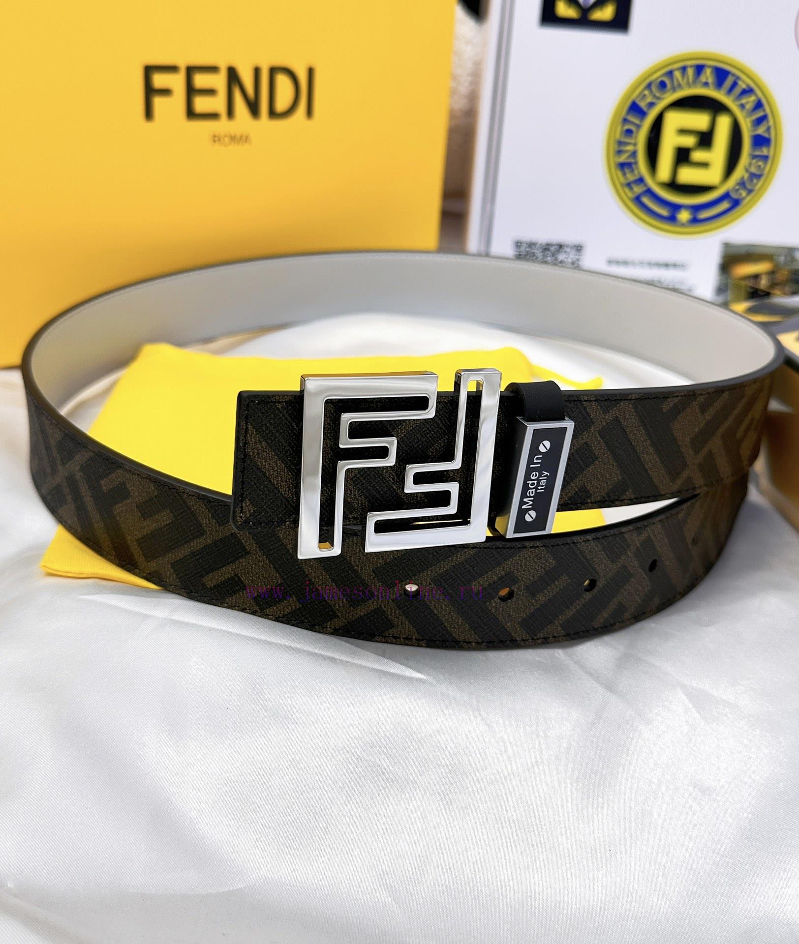 Belt FENDI Fendi ReproductionThe waistband is made of 100% cowhide, ensuring a double-layer 9sqn4k2g - Image 4
