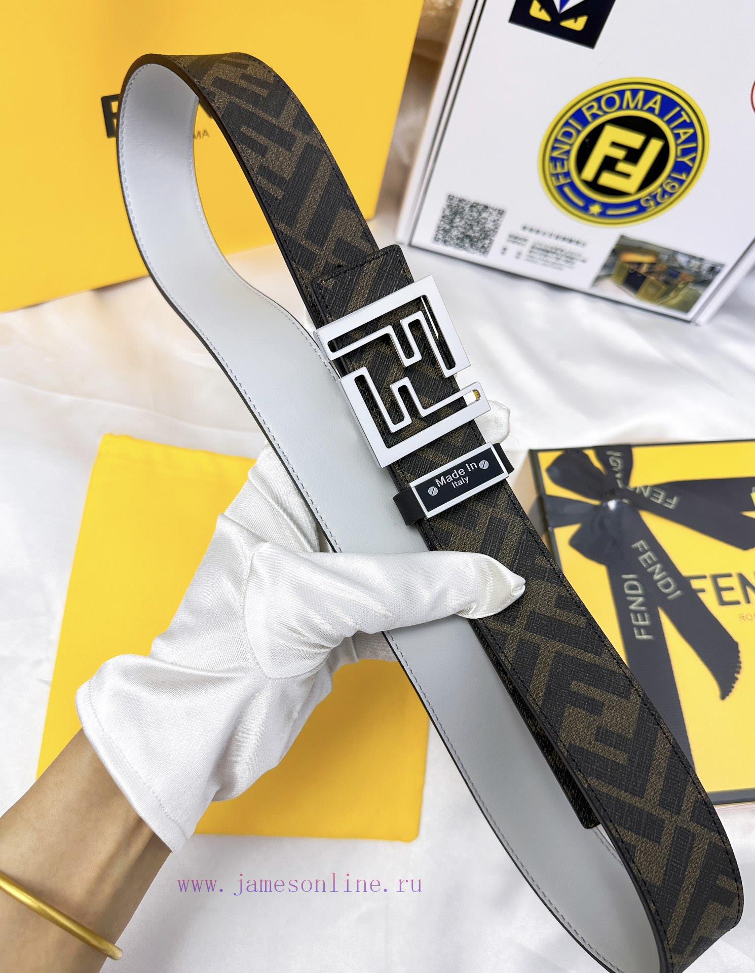 Belt FENDI Fendi ReproductionThe waistband is made of 100% cowhide, ensuring a double-layer 7bmkphuz - Image 5