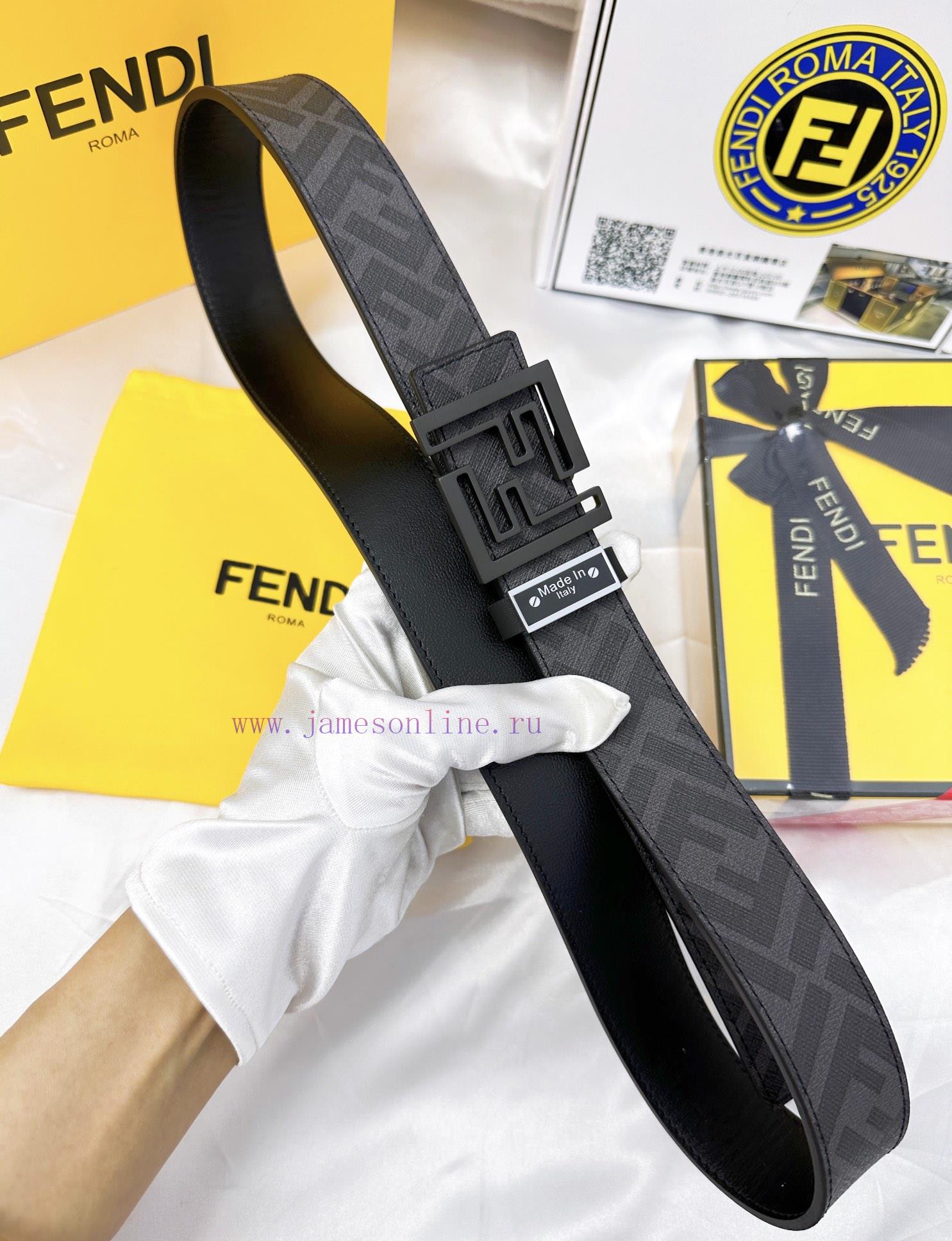 Belt FENDI Fendi ReproductionThe waistband is made of 100% cowhide, ensuring a double-layer 7bmkphuz - Image 7