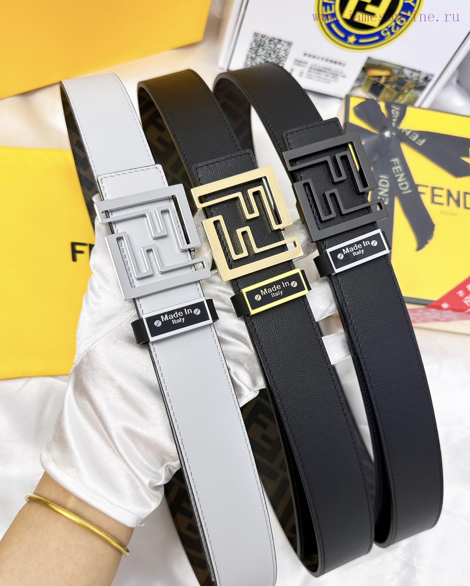 Belt FENDI Fendi ReproductionThe waistband is made of 100% cowhide, ensuring a double-layer 7bmkphuz - Image 9