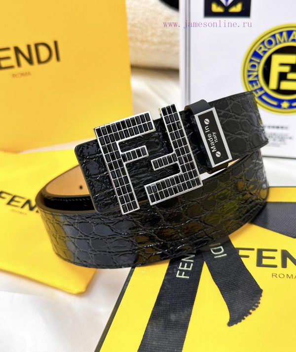 Belt FENDI Fendi ReproductionBelt made of 100% head layer cowhide with crocodile pattern, ev uf2jmf4o