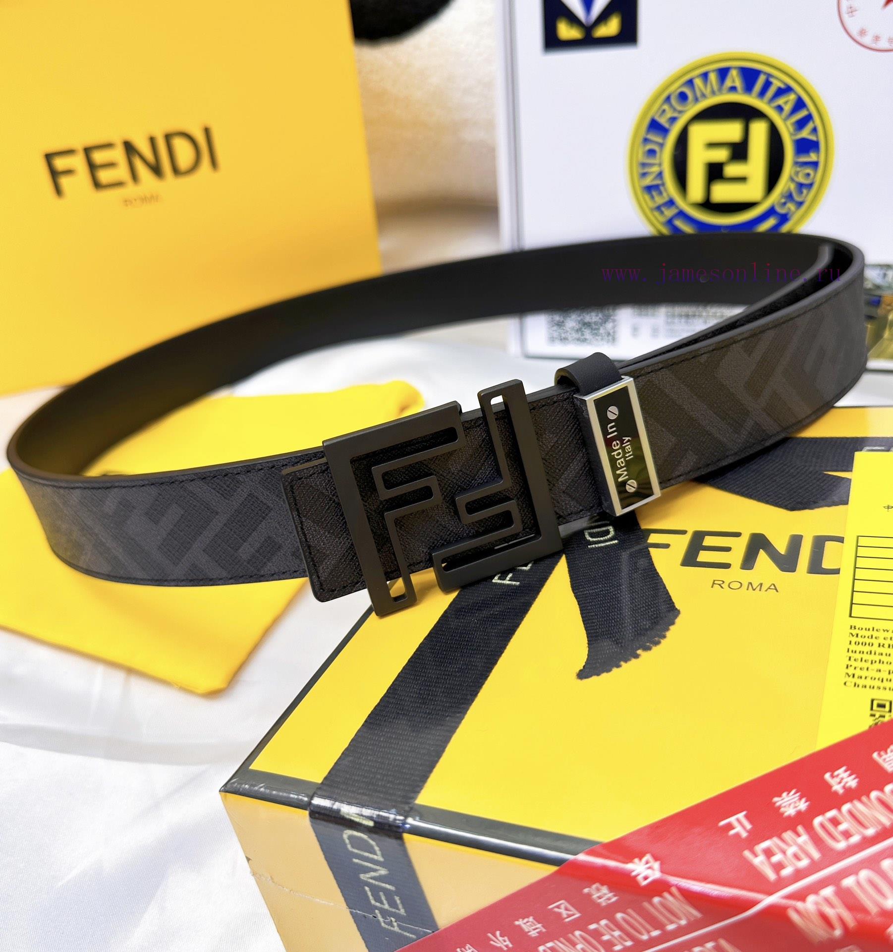Belt FENDI Fendi ReproductionThe waistband is made of 100% cowhide, ensuring a double-layer b9951ci6 - Image 8
