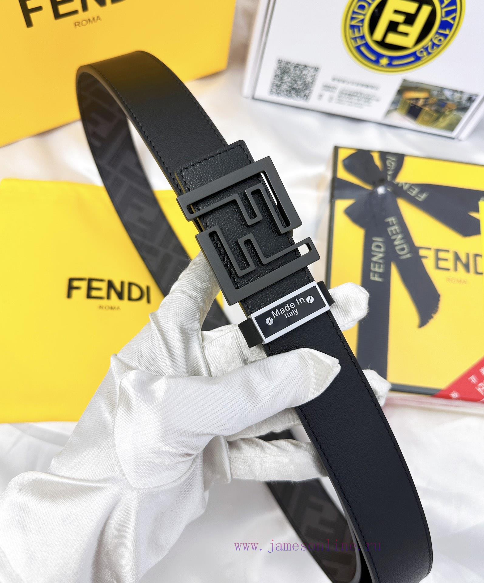 Belt FENDI Fendi ReproductionThe waistband is made of 100% cowhide, ensuring a double-layer b9951ci6 - Image 9