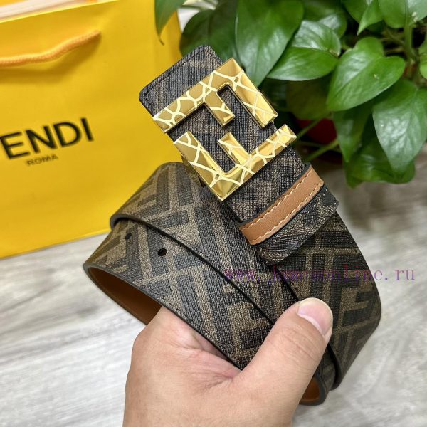 (Image+10)FENDI style, width 4.0CM, double ring front and back waist belt with FF nail buckl t8jkelj6