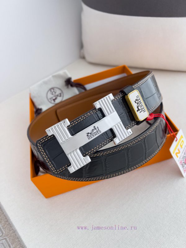 Hermes Hermes waist beltHanging buckle, classic pure steel material buckle head, double-side p5xjj5oa