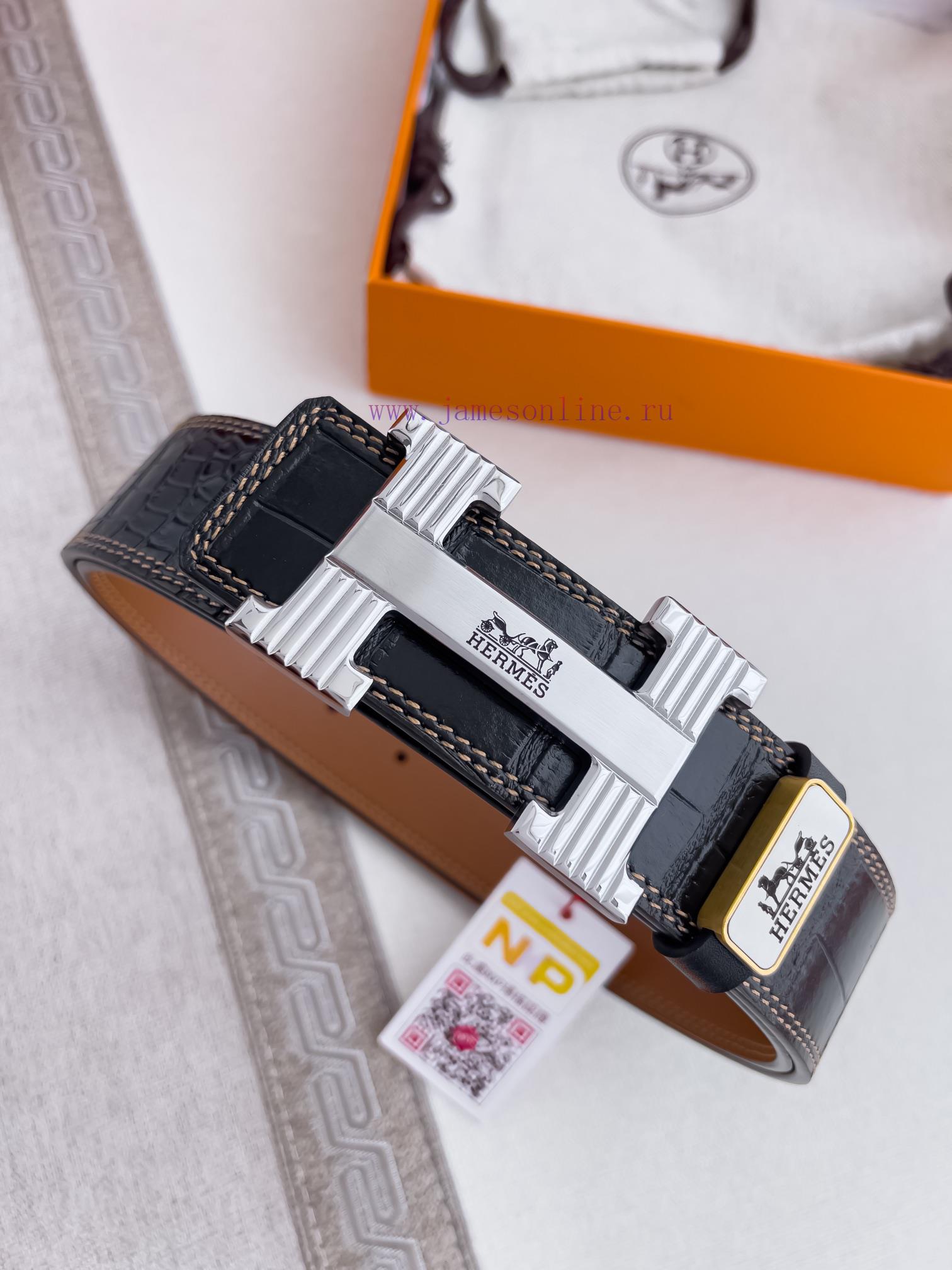 Hermes Hermes waist beltHanging buckle, classic pure steel material buckle head, double-side p5xjj5oa - Image 3