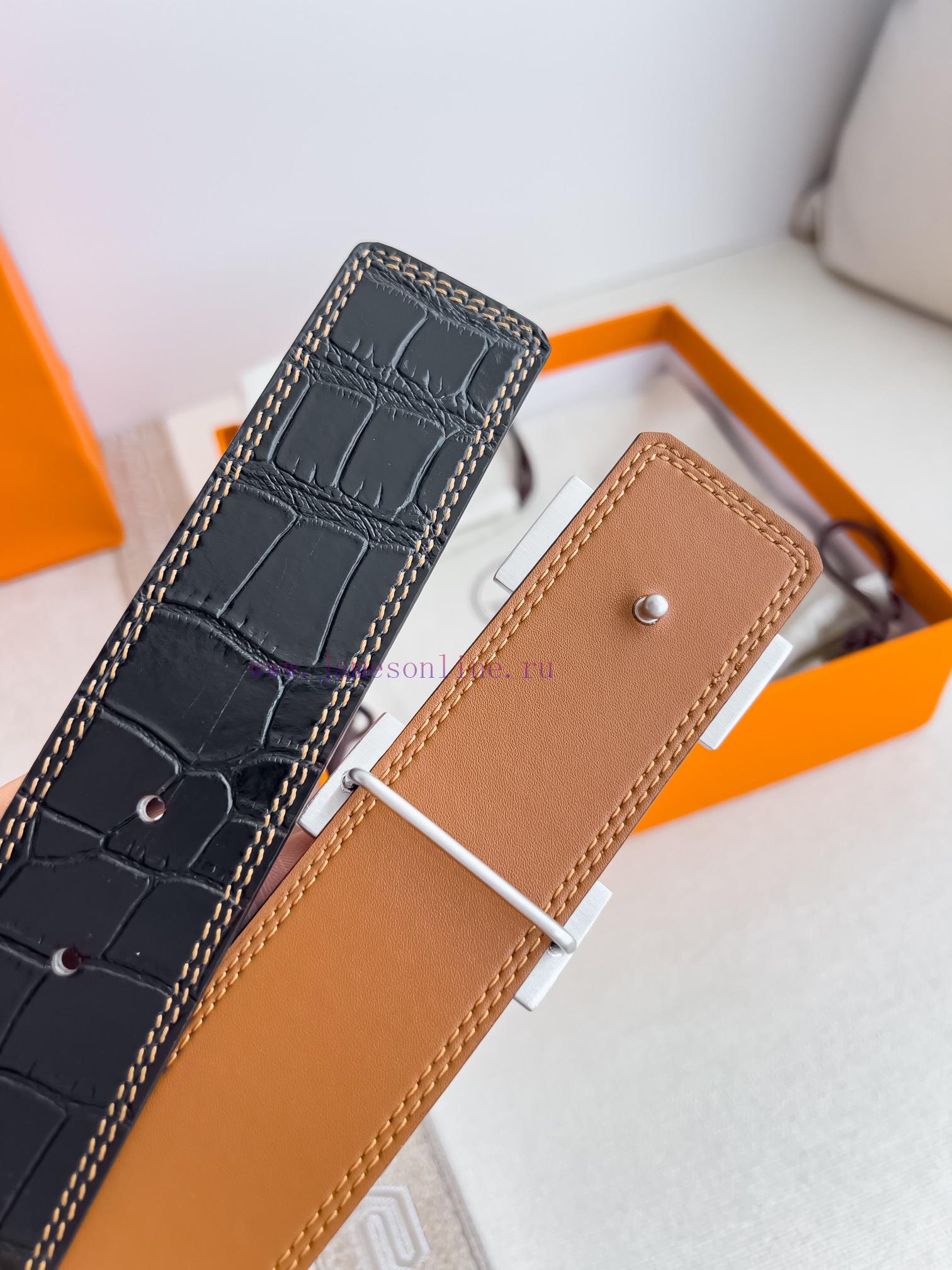 Hermes Hermes waist beltHanging buckle, classic pure steel material buckle head, double-side p5xjj5oa - Image 6