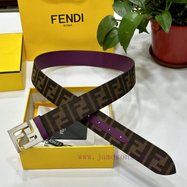 FENDL original custom fabric with a width of 3.8CM, single ring belt, steel buckle, FF patte 8r4sj3iz