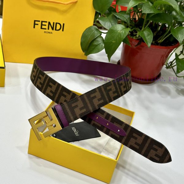 FENDL original custom fabric with a width of 3.8CM, single ring belt, steel buckle, FF patte w2woa55s