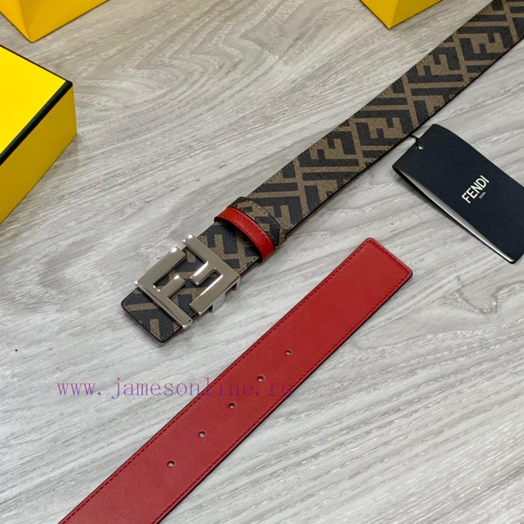 Comes with a complete gift boxFENDI style, width 4.0CM, double ring front and back waist bel 7jnv7thr - Image 4