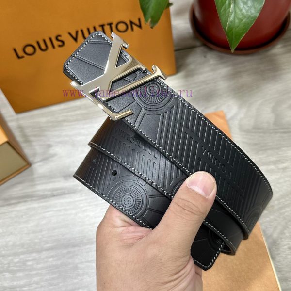 LV. Louis Vuitton 40MM wide double-sided original calf leather with a single ruthenium palla 5nb0gmia
